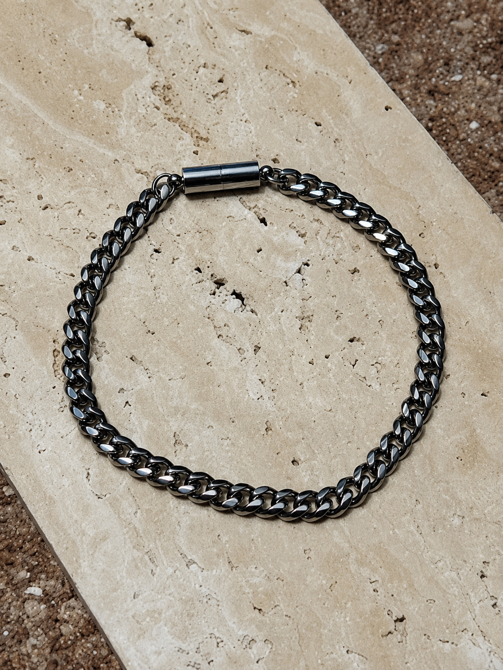 Oruma 02 | Silver Cuban Chain Magnetic Bracelet