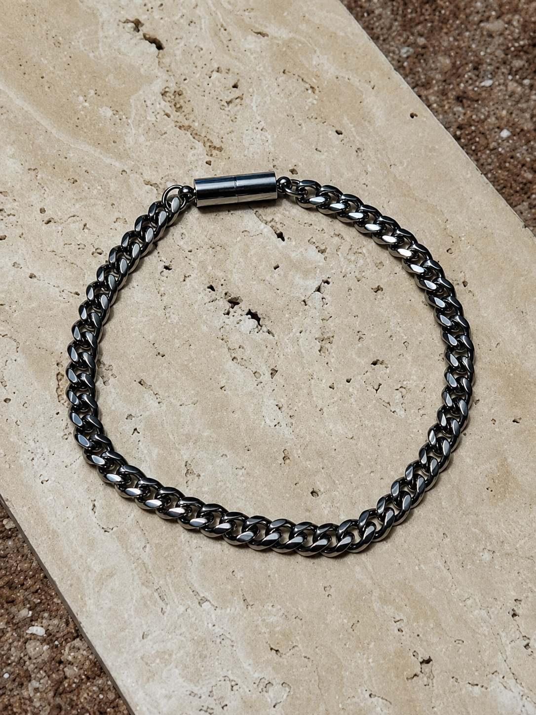Oruma 02 | Silver Cuban Chain Magnetic Bracelet