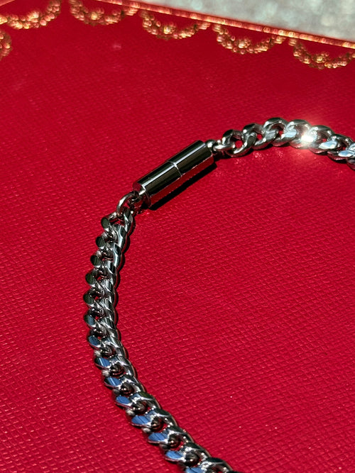 Oruma 02 | Silver Cuban Chain Magnetic Bracelet